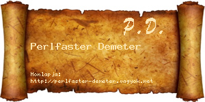 Perlfaster Demeter névjegykártya